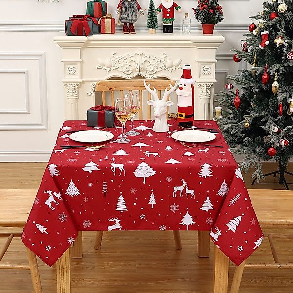 GarveeMore Tischdecke Weihnachtstischdecken Waschbare Tischdecke Schmutzabw günstig online kaufen