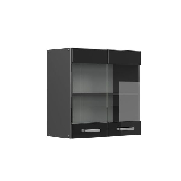 Vicco Glashängeschrank R-Line, Schwarz Hochglanz/Anthrazit, 60 günstig online kaufen