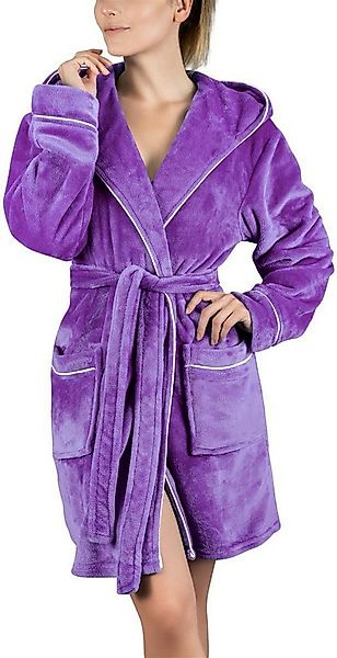 Gräfenstayn Damenbademantel Bademantel Damen flauschig Kapuze Kuschelfleece günstig online kaufen