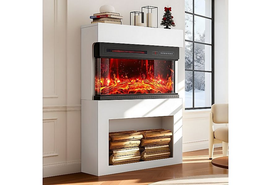 oyajia Elektrokamin Elektrischer Kamin mit 3D-Flammeneffekt, Heizung, Holzf günstig online kaufen