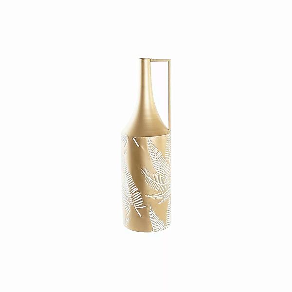 Vase Dkd Home Decor Golden Metall Creme Tropical Pflanzenblatt (21 X 21 X 7 günstig online kaufen