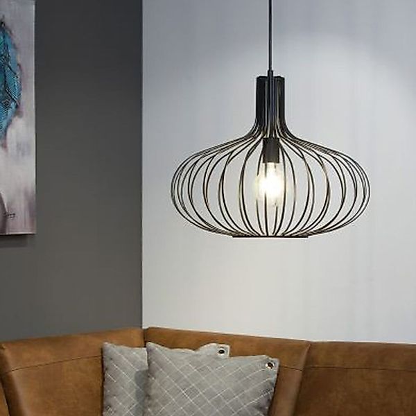 Vintage Pendelleuchte Manuela in schwarz, 500mm günstig online kaufen