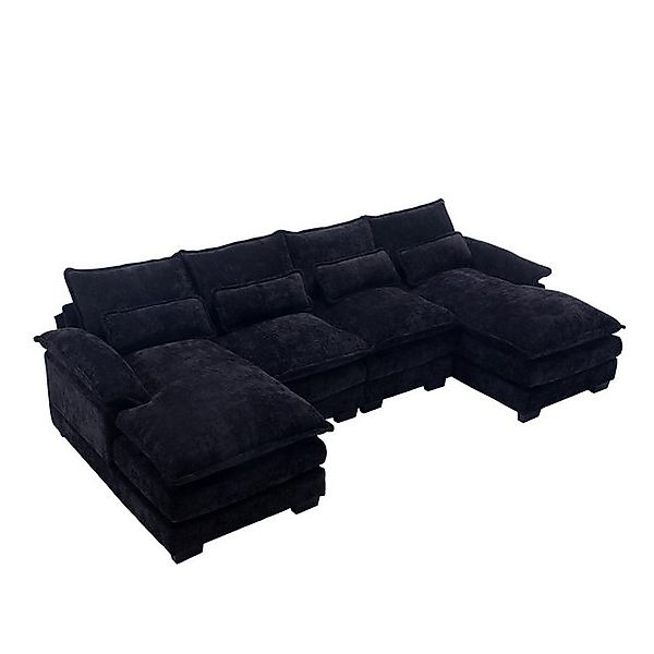 HAUSS SPOLE Ecksofa 4-Sitzer-Schlafsofa Big Sofa Sitzgruppe mit 4 Lendenkis günstig online kaufen