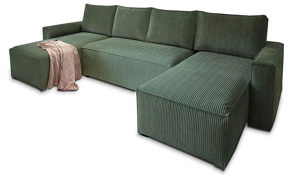 MASSENO Wohnlandschaft mit Schlaffunktion Aspra ¦ grün ¦ Maße (cm): B: 295 günstig online kaufen