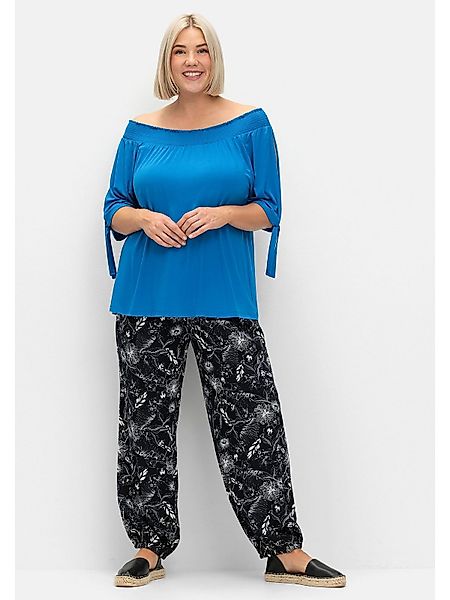 Sheego Schlupfhose Große Größen mit Blätterprint günstig online kaufen