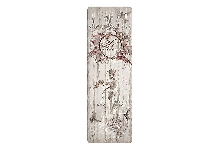 Bilderdepot24 Garderobenpaneel beige Holzoptik Retro Vintage Shabby Tiere S günstig online kaufen