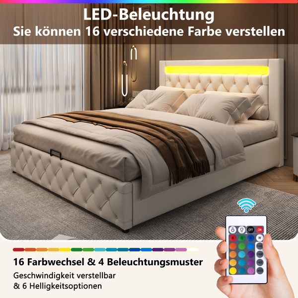 REDOM Polsterbett Polsterbett Doppelbett Stauraumbett Bett günstig online kaufen