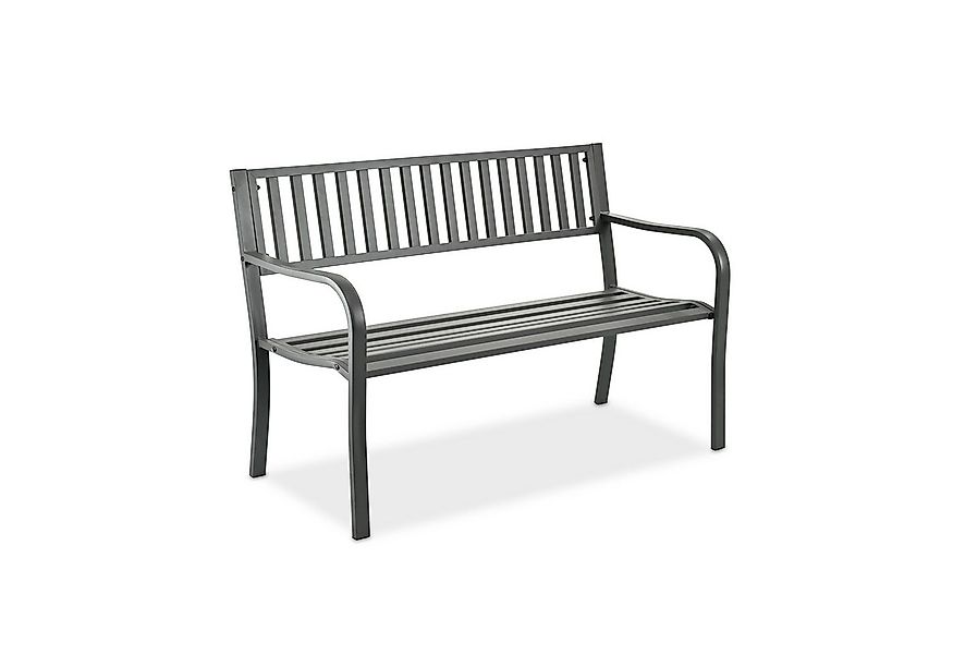 relaxdays Gartenbank aus Metall, grau günstig online kaufen