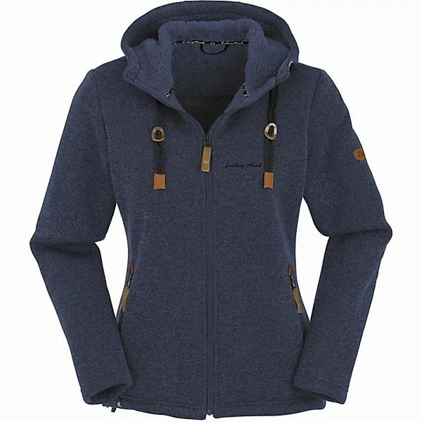 Maul Fleecejacke Chieming - Strickfeecejacke + Kapuze Damen blau günstig online kaufen