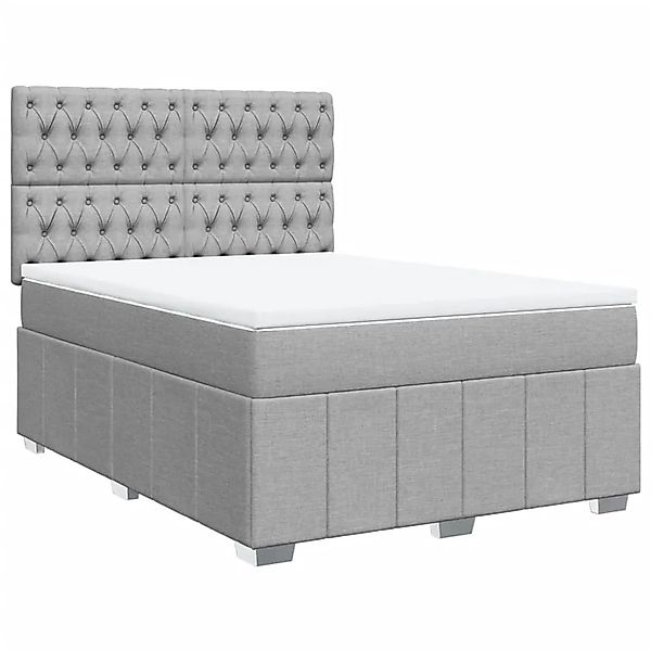 vidaXL Boxspringbett mit Matratze Hellgrau 140x200 cm Stoff 3291698 günstig online kaufen