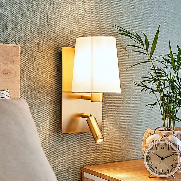 Lindby Wandleuchte Aiden, 30 cm, altmessing, LED-Leselicht günstig online kaufen