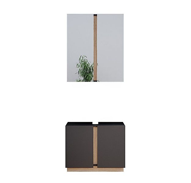 Vicco Badmöbel-Set Gloria, Anthrazit/Sonoma, 2 Teile, (2-St., 2er Set) günstig online kaufen
