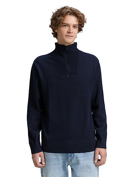 TOM TAILOR Denim Strickpullover mit Rippbündchen günstig online kaufen