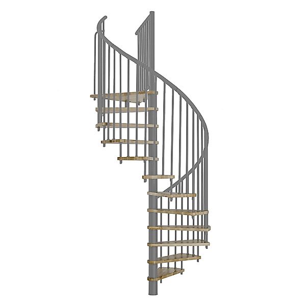 Minka Spindeltreppe Spiral Effect Ø 160 cm Eiche Grau günstig online kaufen