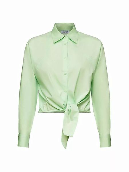 Esprit Langarmbluse Cropped-Hemd mit Bindedetail günstig online kaufen