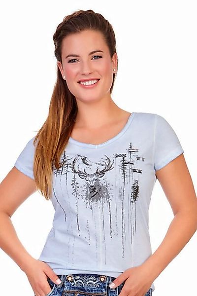 MarJo Trachtenshirt Trachtenshirt Damen - TRICIA - himmelblau günstig online kaufen