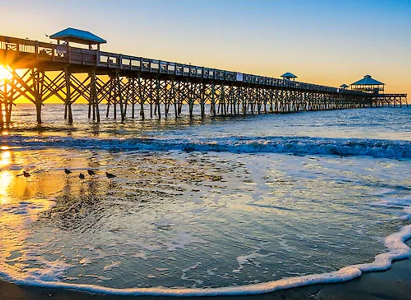 Papermoon Fototapete »Folly Pier Winter Sunrise« glatt günstig online kaufen