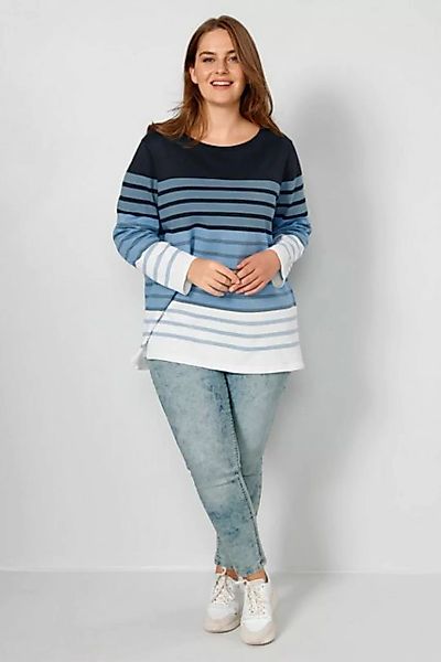 Janet & Joyce Sweatshirt Pullover Regular Fit Ringelstrick Rundhals Langarm günstig online kaufen