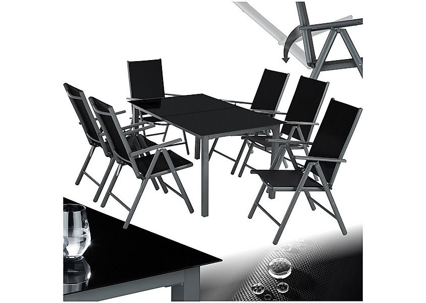 tectake Essgruppe Sitzgruppe, (Set., 7-tlg), Klappbare, platzsparende Stühl günstig online kaufen