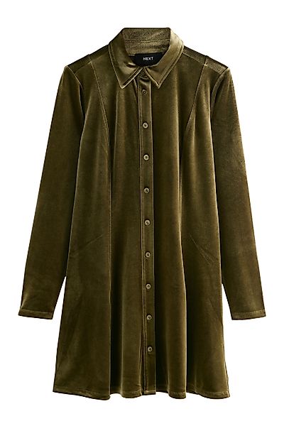 Next Minikleid Langärmeliges Samt-Hemdkleid in Minilänge günstig online kaufen