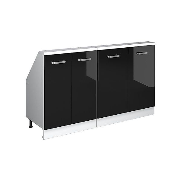 Vicco Unterschrank R-Line, Schwarz Hochglanz/Weiß, 140 günstig online kaufen