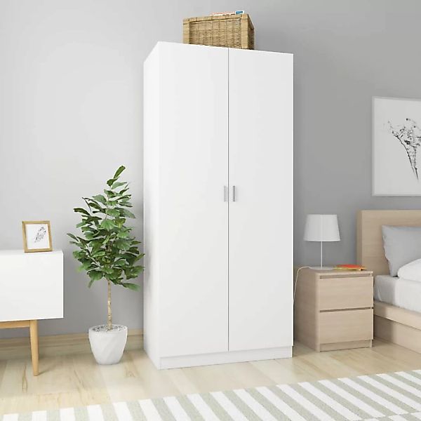 Kleiderschrank Weiß 90ã52ã200 Cm Spanplatte günstig online kaufen