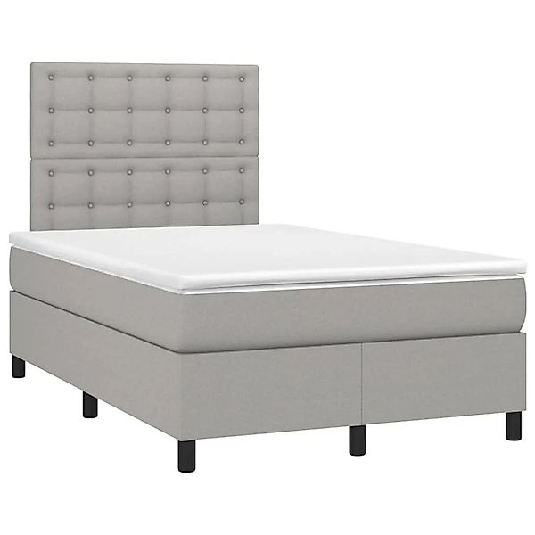 vidaXL Boxspringbett mit Matratze Hellgrau 120x200 cm Stoff 3142081 günstig online kaufen