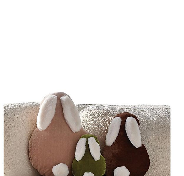 Home-trends24.de Dekokissen Hase flauschig Deko Samt Kissen Couch Sofa 3er- günstig online kaufen