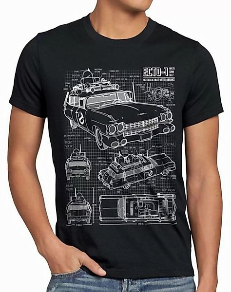 style3 T-Shirt ECTO-1 Blaupause busters geisterjäger ghost slimer geist aut günstig online kaufen