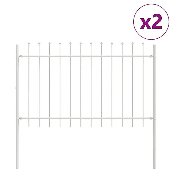 vidaXL Gartenzaun Weiß 8,5 x 0,8 m Pulverbeschichteter Stahl 3334099 günstig online kaufen