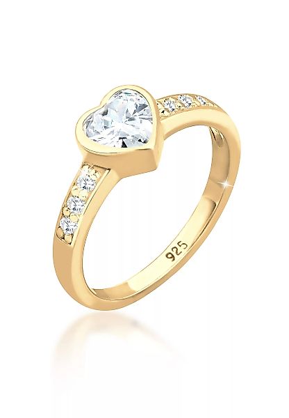 Elli Fingerring "Herz Zirkonia Symbol Verlobung 925 Silber" günstig online kaufen