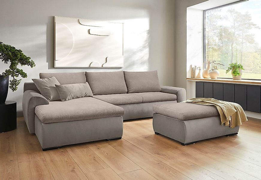 Home affaire Ecksofa "Win, L-Form, Breite 285cm", optional mit Schlaffunkti günstig online kaufen