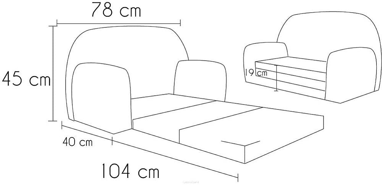 Kindersitzgruppe Kindersofa "MINI" Kindercouch zum Aufklappen W386 günstig online kaufen