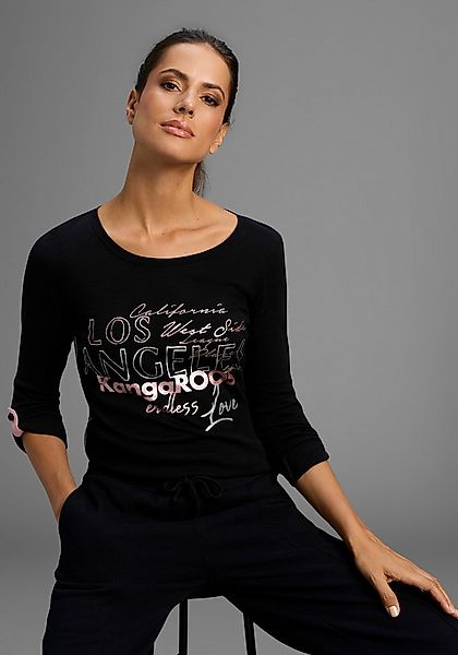 KangaROOS Langarmshirt sehr figurbetonte Passform, aus dehnbarer Rippware günstig online kaufen