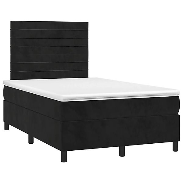 vidaXL Boxspringbett mit Matratze & LED Schwarz 120x190 cm Samt 3270319 günstig online kaufen