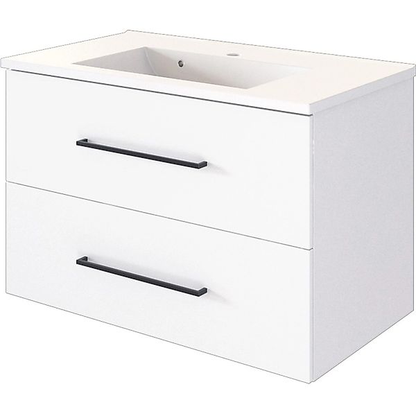 Held Möbel Einzelwaschtisch Rom 80 cm Weiß Matt mit Softclose günstig online kaufen