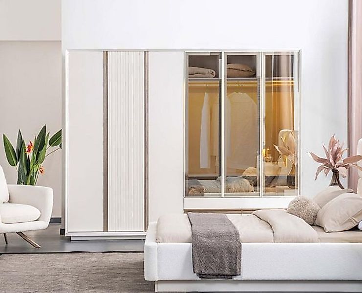JVmoebel Kleiderschrank Weißer Kleiderschrank Schlafzimmer Schrank 6 türige günstig online kaufen