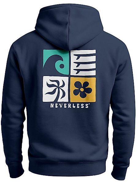 Neverless Sweatjacke Herren Sweatjacke Backprint Logo Natur Maritim Symbole günstig online kaufen
