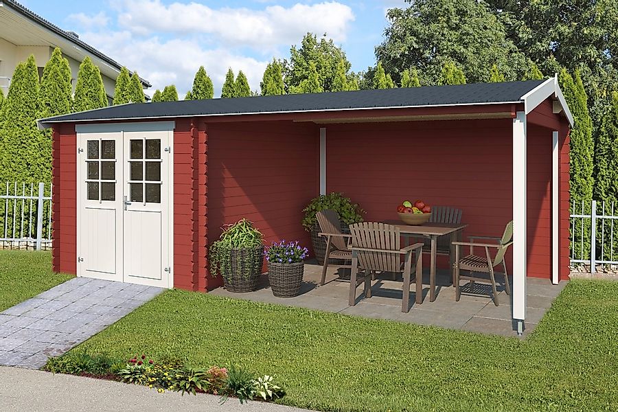 LASITA MAJA Gartenhaus "Ivana", Blockbohlenhaus 28mm Anbau, Fundamentmass 2 günstig online kaufen