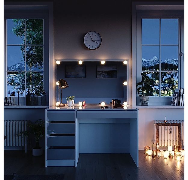 Vicco Schminktisch Sherry, Weiß, 120 cm mit LED Beleuchtung günstig online kaufen