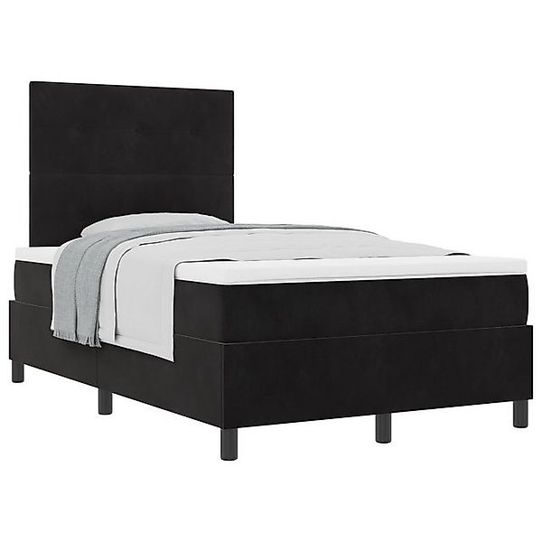 vidaXL Bett Boxspringbett mit Matratze Schwarz 120x200 cm Samt (1-tlg) günstig online kaufen