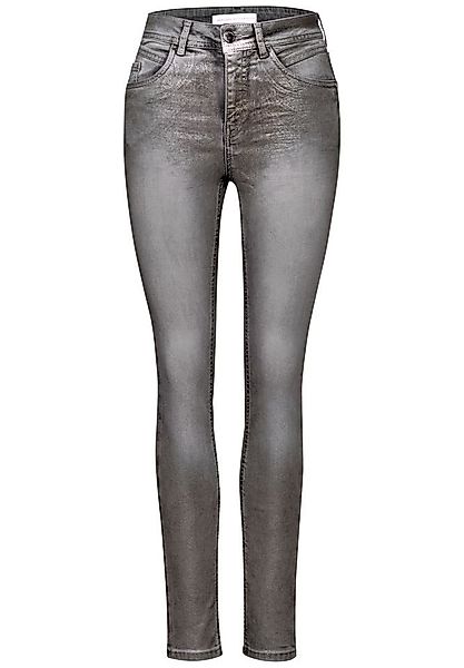 STREET ONE Stoffhose – Beschichtete Slim günstig online kaufen