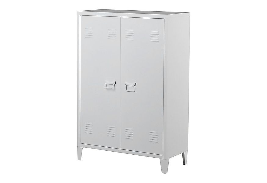 en.casa Aktenschrank »Oripää« mit 2 Türen Stahl 110x75x33 cm Weiß günstig online kaufen