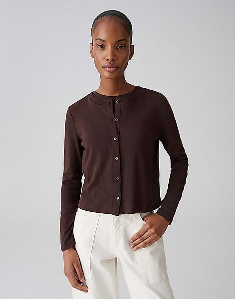 OPUS Shirtjacke Jerseyjacke aus BCI Cotton Mix Schmale Passform, leicht ela günstig online kaufen