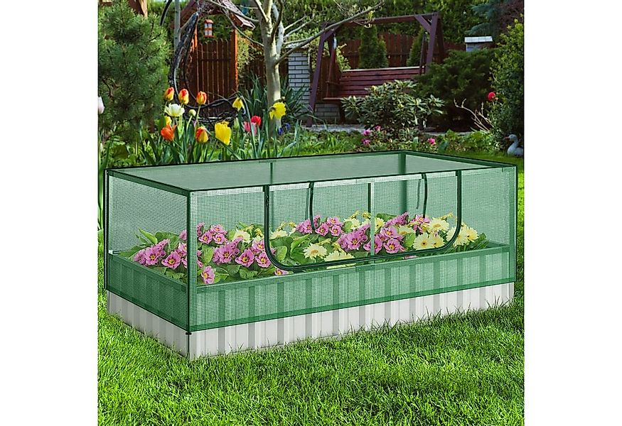 COSTWAY Hochbeet (1 St), 2in1 Gewächshaus, mit PE-Abdeckung & Rolltür günstig online kaufen