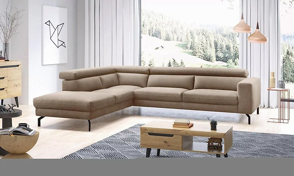 Places of Style Ecksofa »Olanta, modern und bequem, Breite 305cm, Fuß 16cm günstig online kaufen