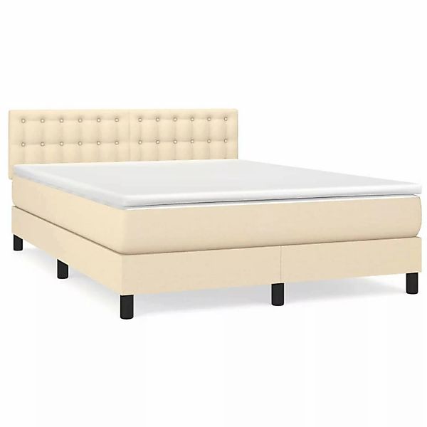 vidaXL Boxspringbett mit Matratze Creme 140x190 cm Stoff1389608 günstig online kaufen