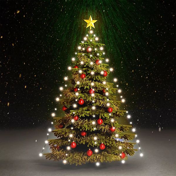 Weihnachtsbaum-lichternetz Mit 150 Leds Kaltweiß 150 Cm günstig online kaufen
