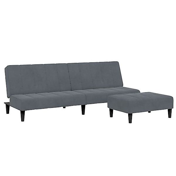 vidaXL Sofa Schlafsofa 2-Sitzer mit Fußhocker Dunkelgrau Samt günstig online kaufen