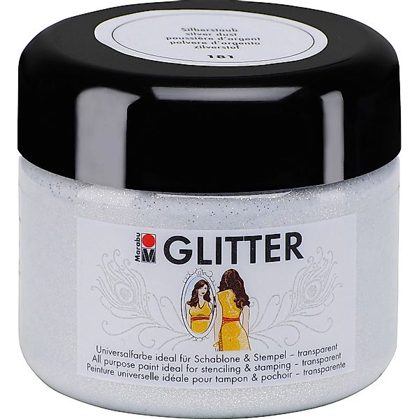 Marabu Glitter transparent 225 ml Silberstaub günstig online kaufen
